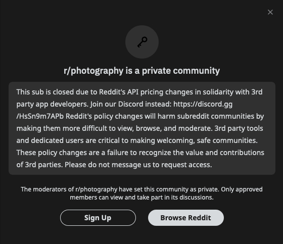 Thousands of Reddit communities go dark to boycott third-party app